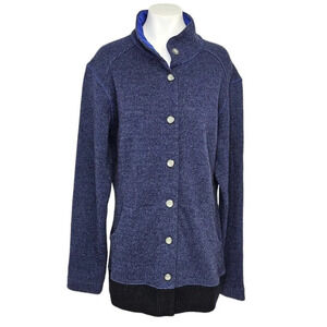 Mountain Hardwear Women's Button Front Wool Blend Jacket Size  XL Blue Marled
